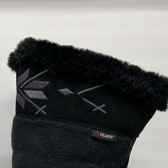 Sporto Polartec Suede Leather Fur Insulated Waterproof Winter Boots Black 9 - Picture 3 of 12